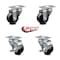 Service Caster 3.5 Inch Soft Rubber Wheel Swivel Top Plate Caster Set with 2 Brakes SCC SCC-20S3514-SRS-TP3-2-TLB-2 - alternate 6